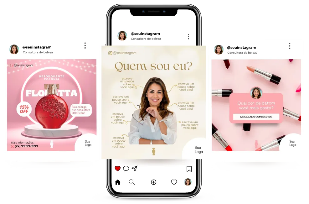 Pack Canva para Consultora de Beleza o boticário